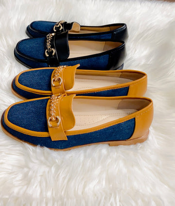 Mocassin dame motif jean