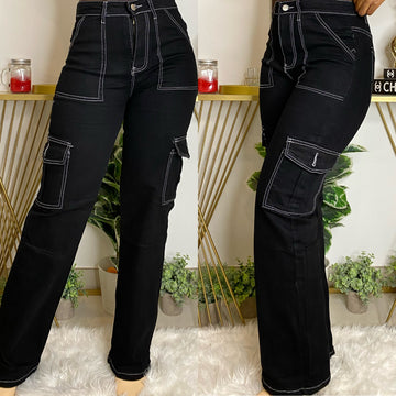 Jean cargo noir
