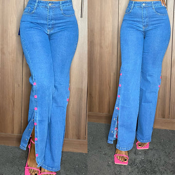 Jeans boutonné