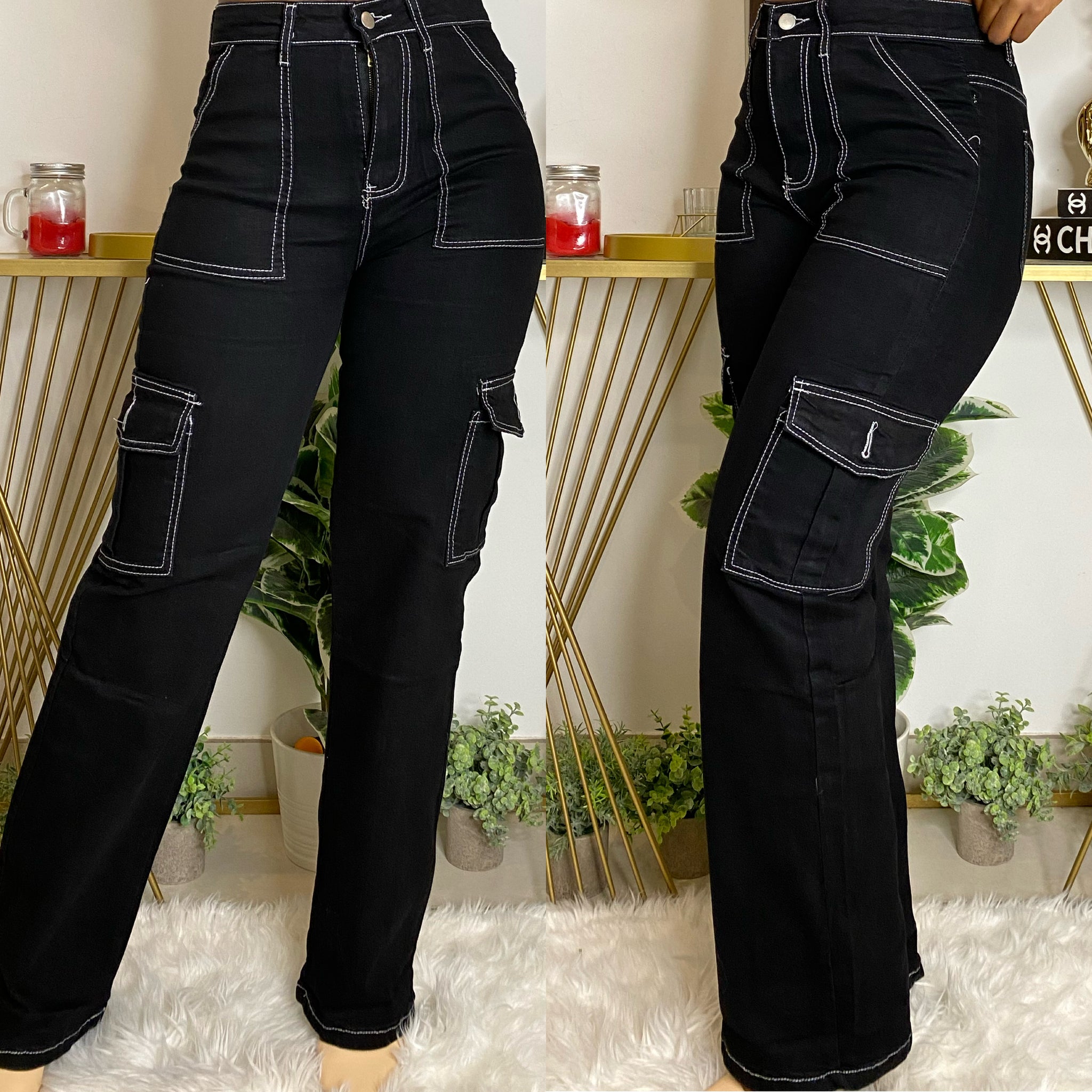 Jean cargo noir