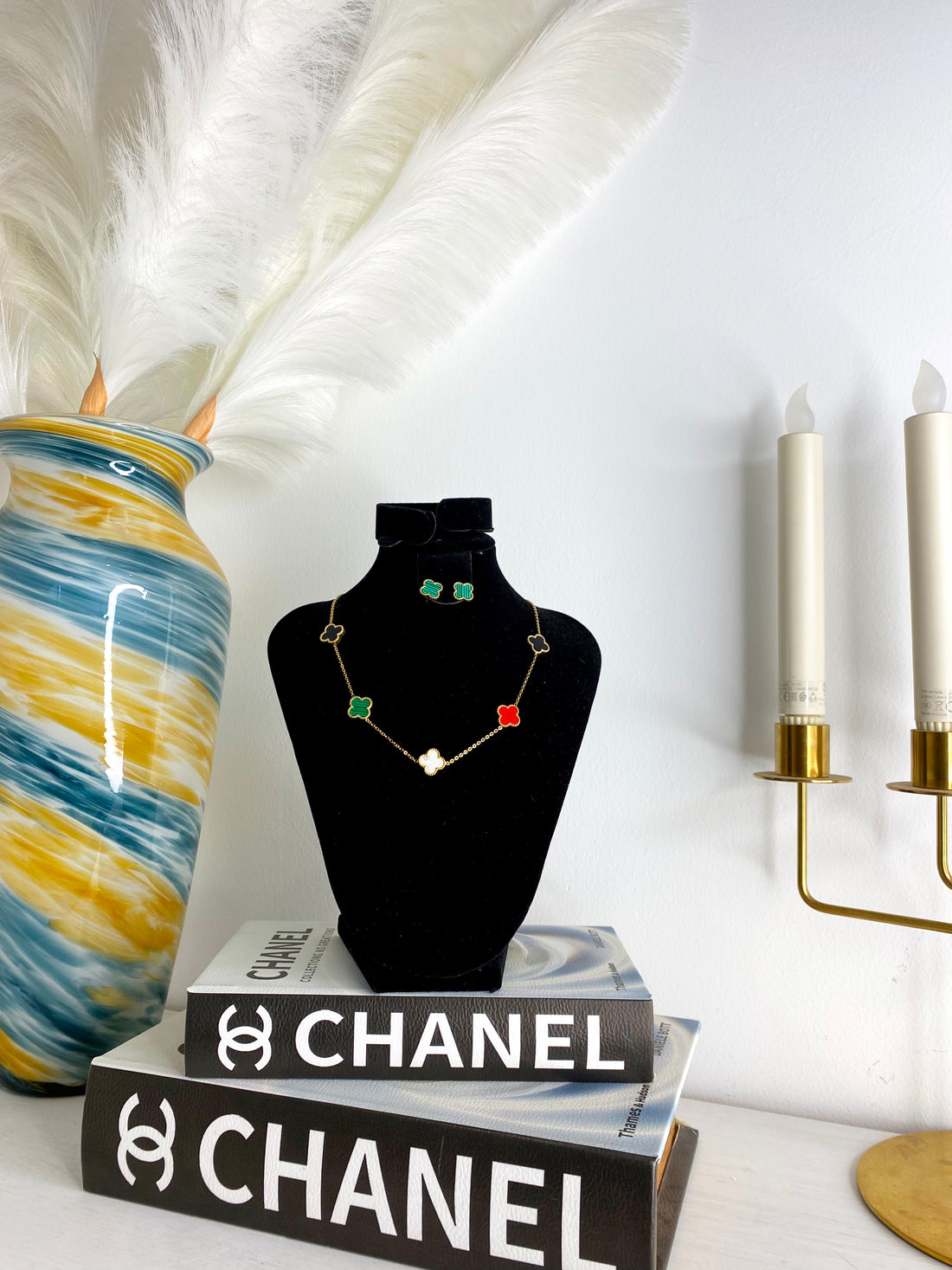 Collier trèfle 3 couleurs